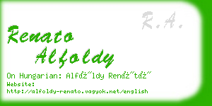 renato alfoldy business card